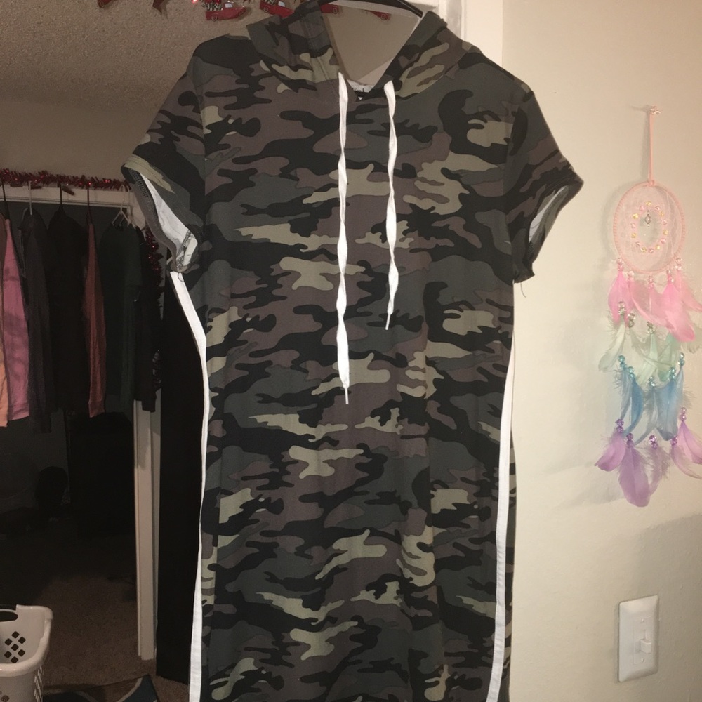 Camo hoodie dress